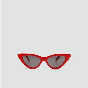 Slim cat’s eye sunglasses.